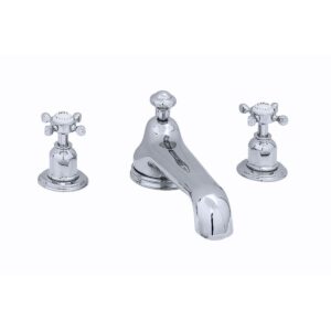 Perrin & Rowe 3 Hole Bath Set Low Spout Crosshead Handles Pewter