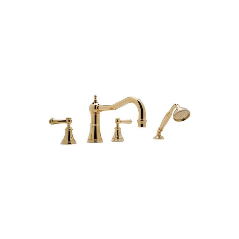 Perrin & Rowe Georgian 4 Hole Country Spout Bath Tap Set, Lever
