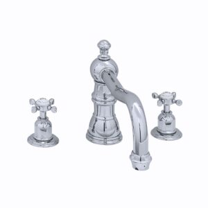 Perrin & Rowe 3 Hole Crosshead Bath Mixer Country Spout Chrome