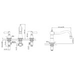 Perrin & Rowe Georgian 3 Hole Bath Filler Set, Lever