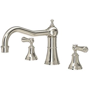 Perrin & Rowe Georgian 3 Hole Lever Bath Set with Country Spout Nickel