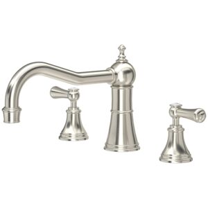 Perrin & Rowe Georgian 3 Hole Lever Bath Set with Country Spout Pewter