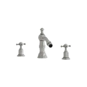 Perrin & Rowe 3 Hole Crosshead Bidet Mixer Country Spout Pewter