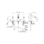 Perrin & Rowe Georgian 3768 3 Hole Bidet Mixer with Cross Handles