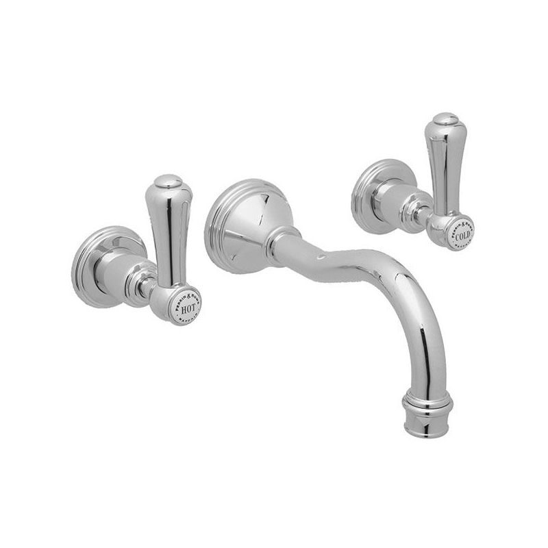 Perrin & Rowe Georgian Wall Mounted Country Spout Basin Mixer, Lever