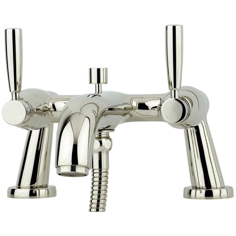 Perrin & Rowe Deck Bath Shower Mixer with Lever Handles Chrome