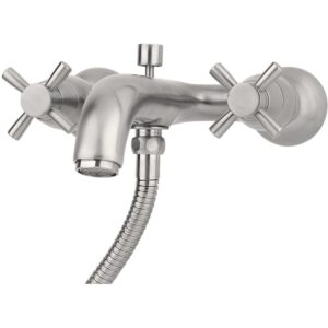 Perrin & Rowe Wall Bath Shower Mixer Crosshead Handles Pewter