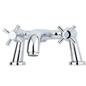 Perrin & Rowe Deck Bath Filler with Crosshead Handles Nickel