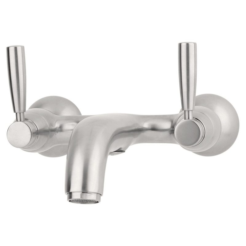 Perrin & Rowe Wall Mounted Bath Filler with Lever Handles Chrome
