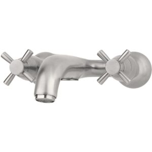 Perrin & Rowe Wall Bath Filler with Crosshead Handles Nickel
