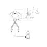Perrin & Rowe Monobloc Basin Mixer with Crosshead Handles Pewter