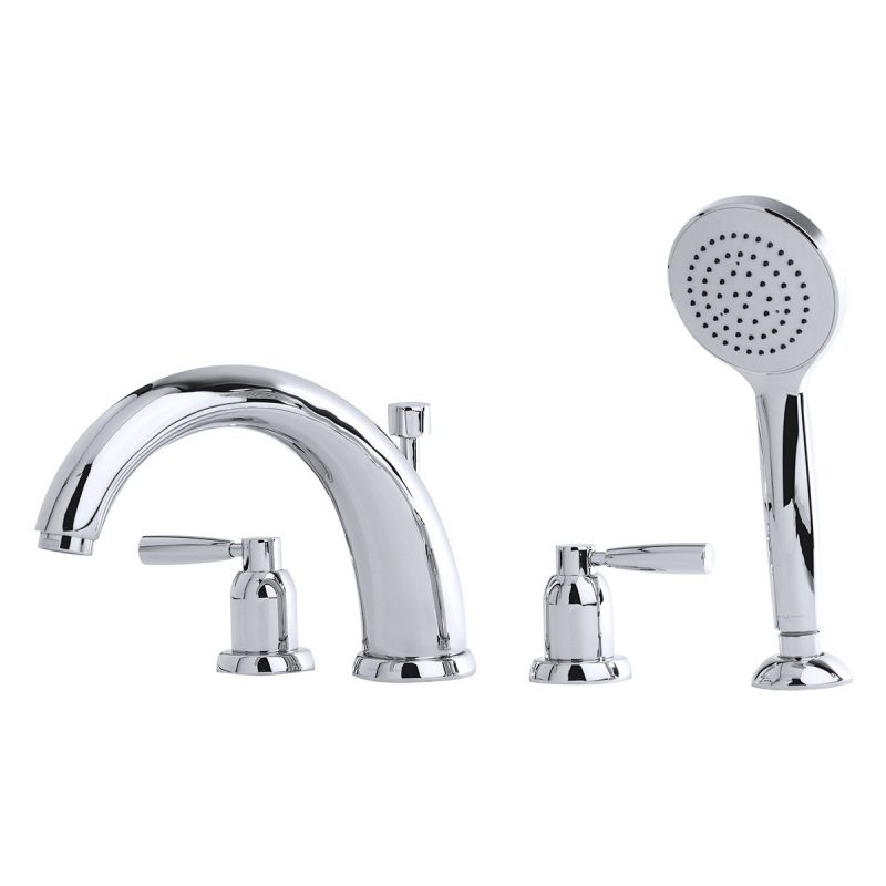Perrin & Rowe 10" 4 Hole Bath Set with Lever Handles Pewter