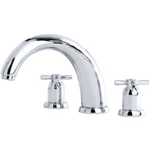 Perrin & Rowe 10" 3 Hole Bath Set with Crosshead Handles Nickel