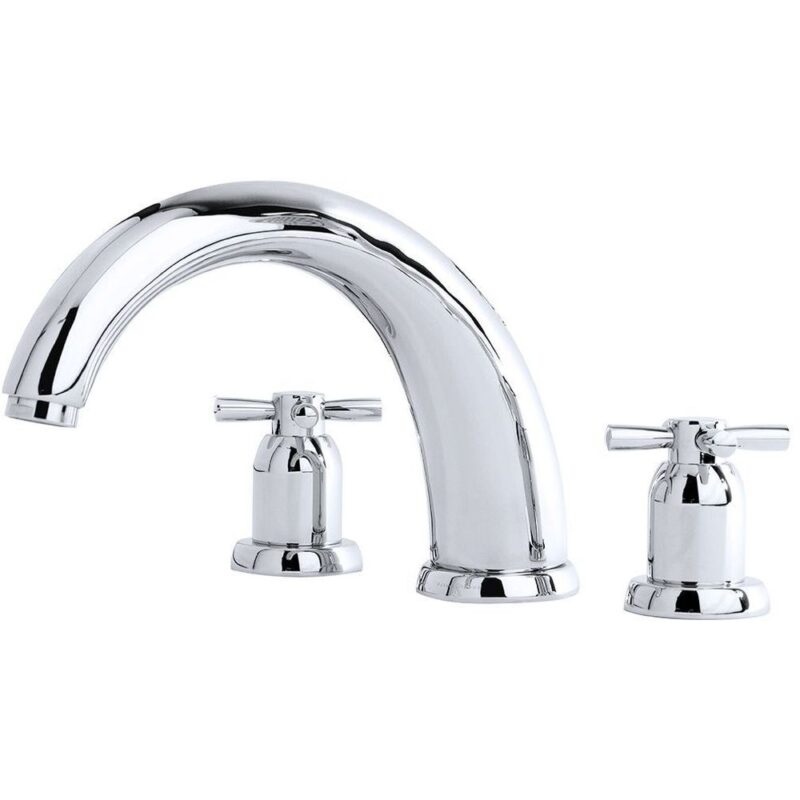 Perrin & Rowe 10" 3 Hole Bath Set with Crosshead Handles Nickel Perrin & Rowe 10" 3 Hole Bath Set with Crosshead Handles Nickel