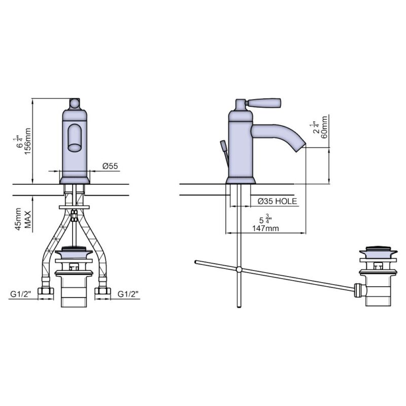 Perrin & Rowe Langbourn Single Lever Basin Mixer Chrome