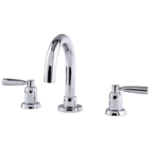Perrin & Rowe Contemporary Lever 3 Hole Tubular Spout Basin Mixer Nickel