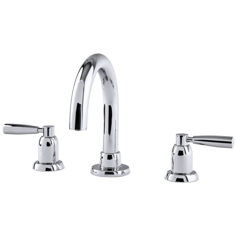 Perrin & Rowe Contemporary Lever 3 Hole Tubular Spout Basin Mixer Pewter Perrin & Rowe Contemporary Lever 3 Hole Tubular Spout Basin Mixer Pewter