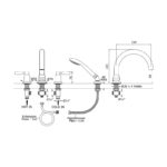 Perrin & Rowe Contemporary 4 Hole Bath Tap Set with Lever Handles