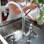 Perrin & Rowe Ionian Taps with Lever Handles & Rinse Pewter