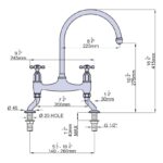 Perrin & Rowe Ionian Crosshead Bridge Sink Mixer Tap Nickel