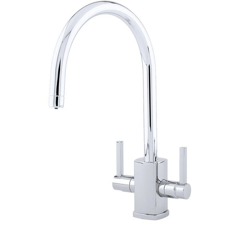 Perrin & Rowe Rubiq Sink Mixer with C Spout Pewter