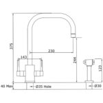 Perrin & Rowe Rubiq U Spout Sink Mixer Tap with Rinse Nickel