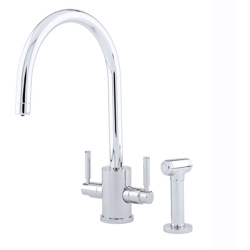 Perrin & Rowe Orbiq Sink Mixer with C Spout & Rinse Chrome