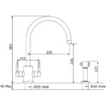 Perrin & Rowe Rubiq C Spout Sink Mixer Tap with Rinse Pewter