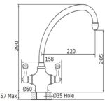 Perrin & Rowe Etruscan Mono Sink Mixer Pewter