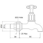 Perrin & Rowe Mayan Wall Bib Taps Chrome