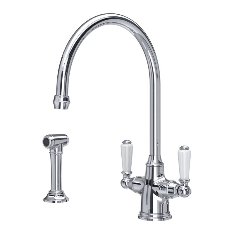 Perrin & Rowe Phoenician Sink Mixer with Rinse Chrome Perrin & Rowe Phoenician Sink Mixer with Rinse Chrome