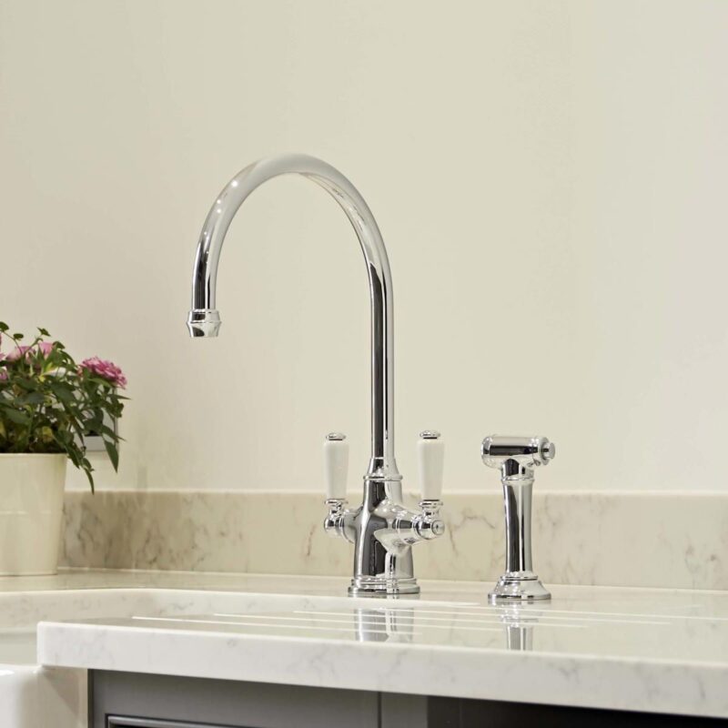 Perrin & Rowe Phoenician Sink Mixer with Rinse Chrome