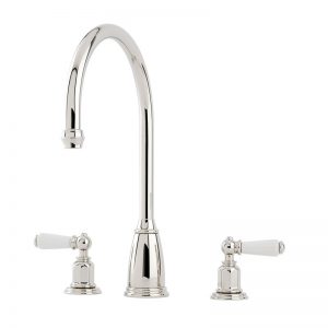 Perrin & Rowe Athenian 3 Hole Sink Mixer Lever Handles Pewter