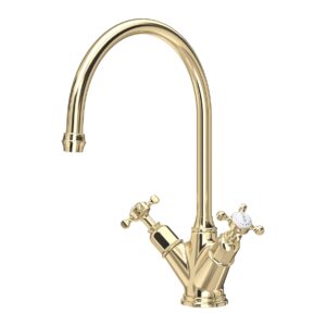 Perrin & Rowe Phoenician Sink Mixer Crosstop Gold