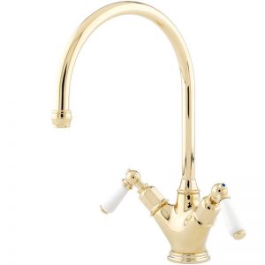 Perrin & Rowe Minoan Sink Mixer with Lever Handles Pewter