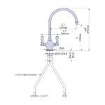 Perrin & Rowe Phoenician Sink Mixer with Lever Handles Pewter
