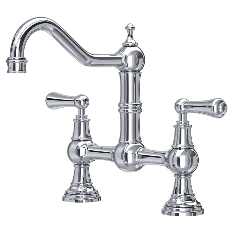Perrin & Rowe Provence Bridge Sink Mixer Lever Handles Chrome Perrin & Rowe Provence Bridge Sink Mixer Lever Handles Chrome
