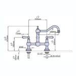 Perrin & Rowe Provence 2 Hole Sink Mixer Lever Handles Pewter