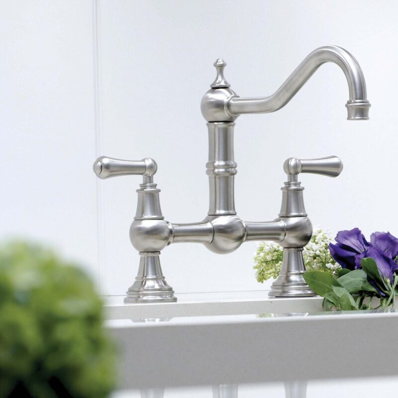 Perrin & Rowe Provence 2 Hole Sink Mixer Lever Handles Pewter
