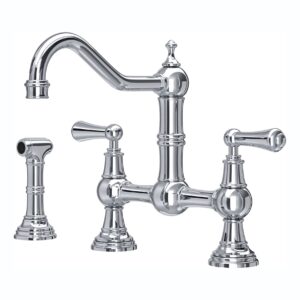 Perrin & Rowe Provence Lever Bridge Sink Mixer & Rinse Chrome