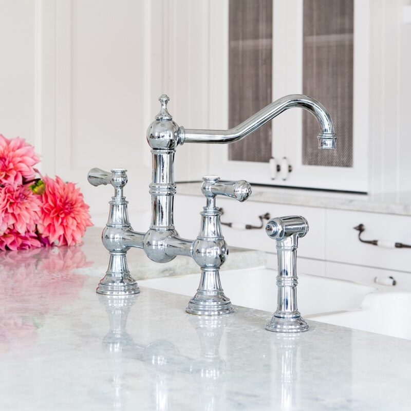 Perrin & Rowe Provence Lever Bridge Sink Mixer & Rinse Chrome