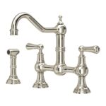 Perrin & Rowe Provence Lever Bridge Sink Mixer & Rinse Nickel