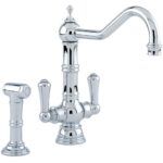 Perrin & Rowe Picardie Twin Lever Sink Mixer Tap & Rinse Chrome