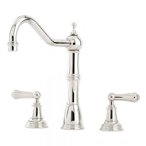 Perrin & Rowe Alsace 3 Hole Sink Mixer with Lever Handles Chrome