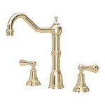 Perrin & Rowe Provence 3 Hole Sink Mixer Tap with Levers Gold