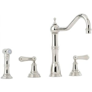 Perrin & Rowe Alsace 3 Hole Kitchen Sink Mixer & Rinse Chrome