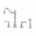 Perrin & Rowe Alsace 3 Hole Kitchen Sink Mixer & Rinse Chrome