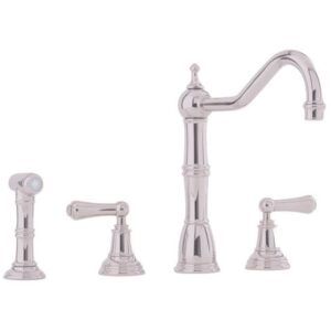 Perrin & Rowe Alsace 3 Hole Kitchen Sink Mixer & Rinse Pewter