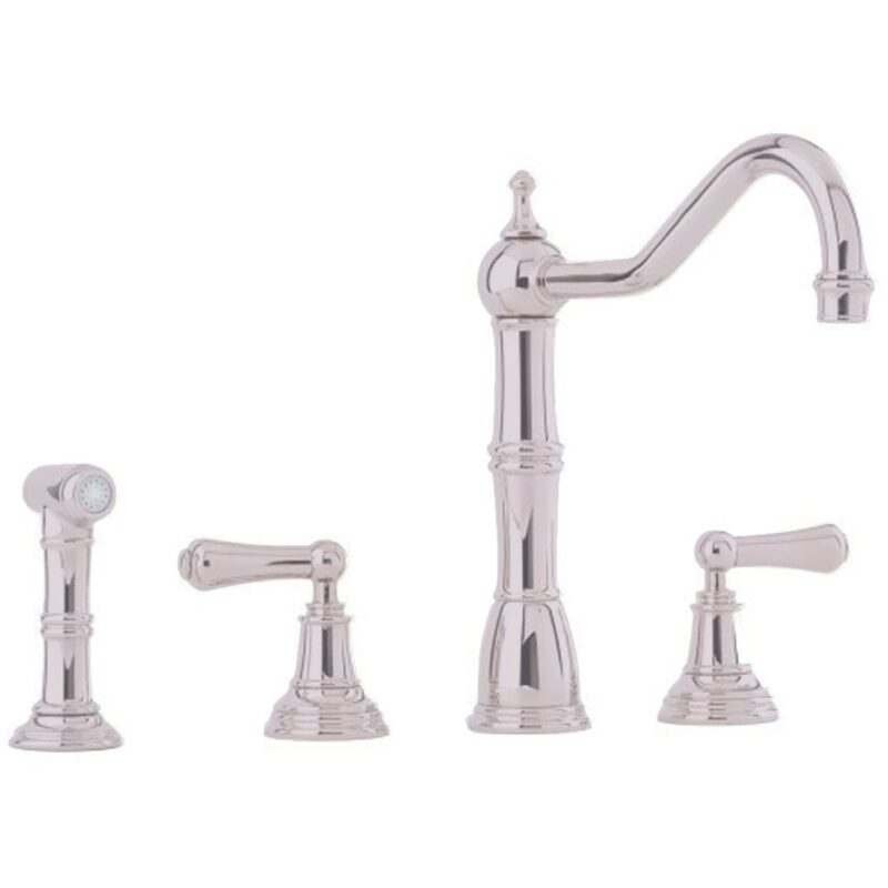 Perrin & Rowe Alsace 3 Hole Kitchen Sink Mixer & Rinse Pewter Perrin & Rowe Alsace 3 Hole Kitchen Sink Mixer & Rinse Pewter