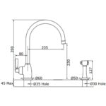 Perrin & Rowe Mimas C Spout Sink Mixer & Rinse Nickel